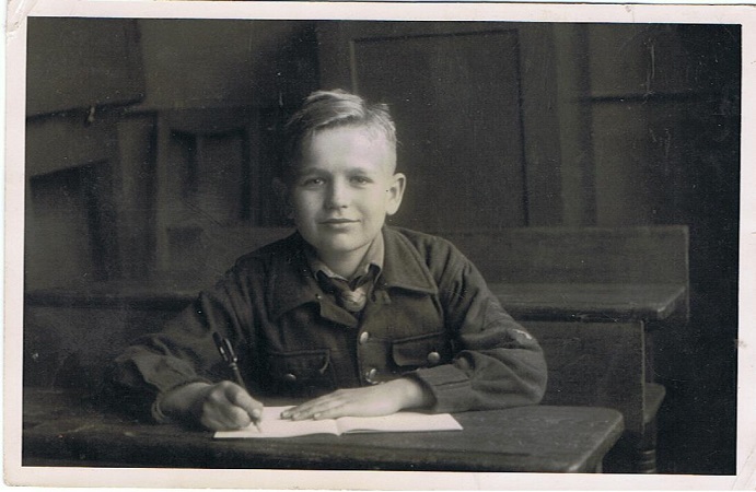 DJ uniform school photo postcard sized Grube Marga