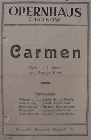 Carkow 1943 propaganda unit opera programme Carmen