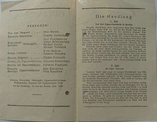 Carkow 1943 propaganda unit opera programme Carmen - Image 2