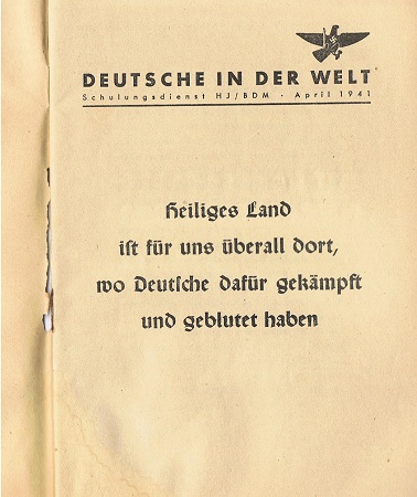 Schulungsdienst der HJ BDM April 1941 Deutsche in der Welt - Image 2