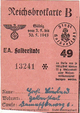 Four ration cards family Halberstadt 1939-43 - Image 4