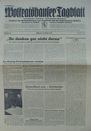 NSDAP newspaper Wofratshausen 19.1.44