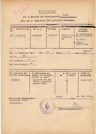 NSKOV document fighter pilot Jagdgeschwader 27 KIA 1944