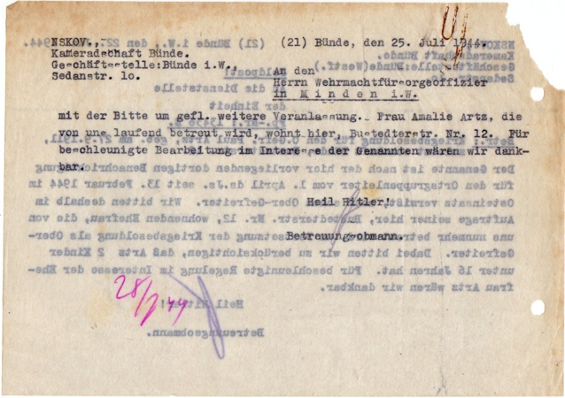 NSKOV document Corporal Gren-Rgt 306 missing in action 1944 - Image 2