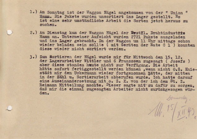Document 1940 delivery type writers Lazarett Bielefeld - Image 2