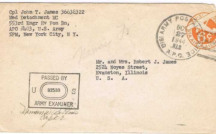 US Army soldier photos and envelope 1943-44 - Image 2