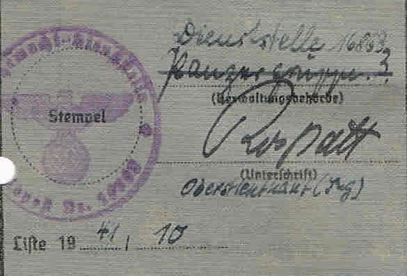 Wehrmacht drivers licence 1941 Panzer AOK 3 - Image 4