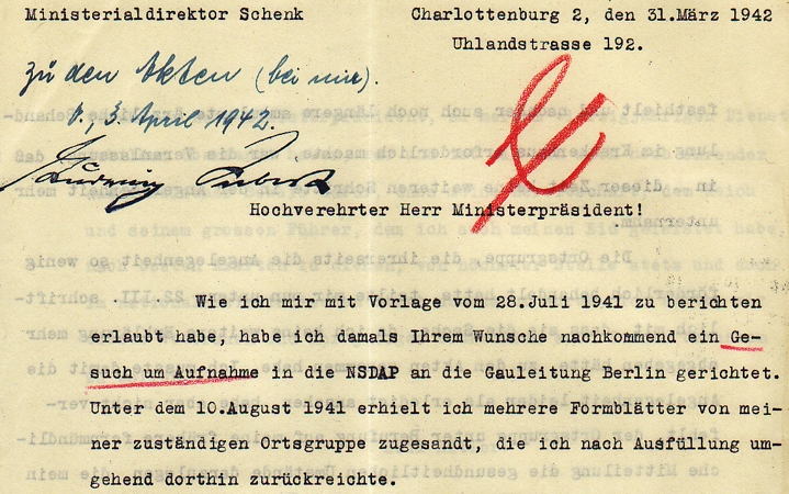 NSDAP politician document 1942 Bavarian prime minister - Image 4