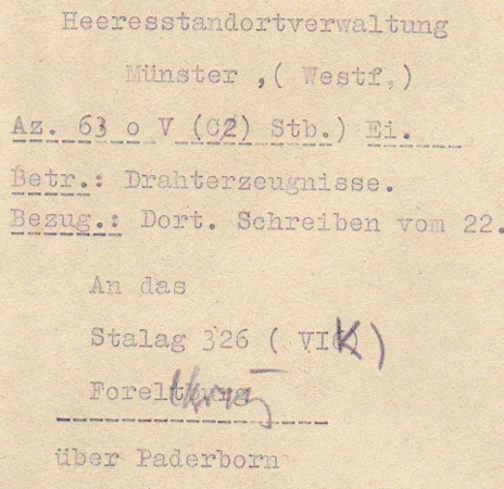 Document Stalag 326 (VI K) POW camp 1943 - Image 2