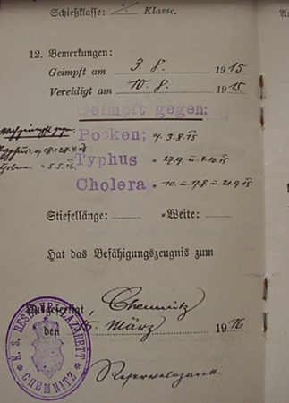 Militärpass Field Hospital France 1915-1919 - Image 3