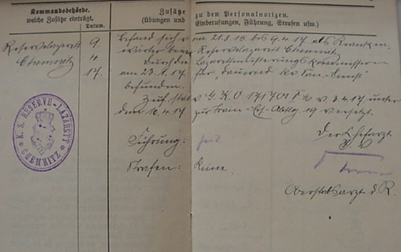 Militärpass Field Hospital France 1915-1919 - Image 4