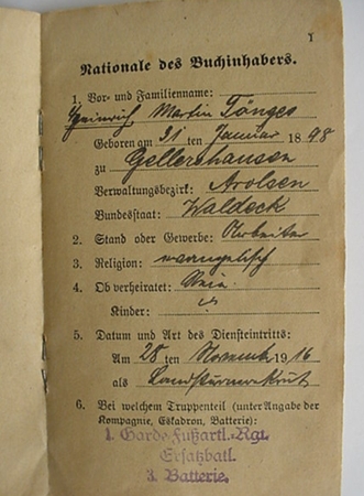Militärpass Obergefreiter Artillery EK2 1916-1919 - Image 2