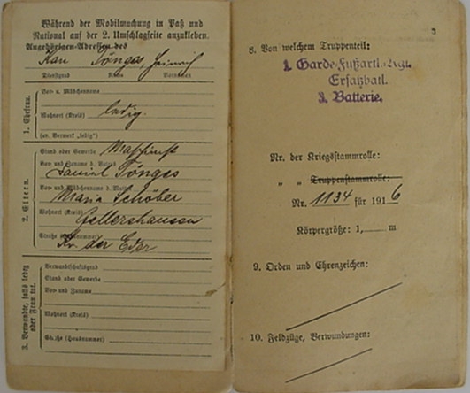 Militärpass Obergefreiter Artillery EK2 1916-1919 - Image 3