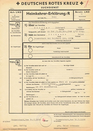 Red cross enquiry 1.SS Division LSSAH KIA 1945 Hungary