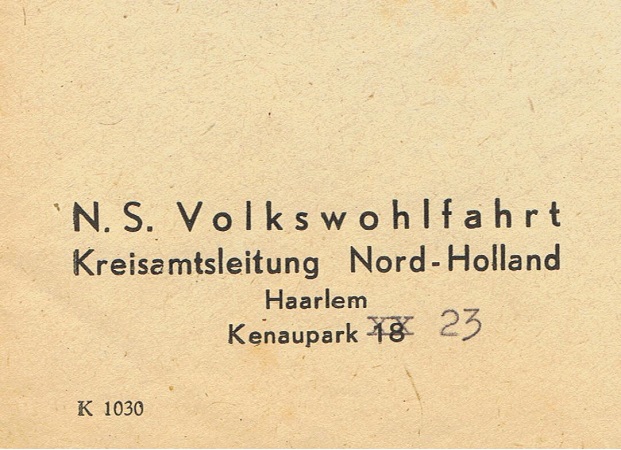 Envelope NS Volkswohlfahrt Holland Haarlem to police Zandvoort - Image 2