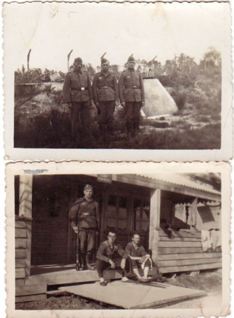 Two photos with three Luftwaffe soldiers