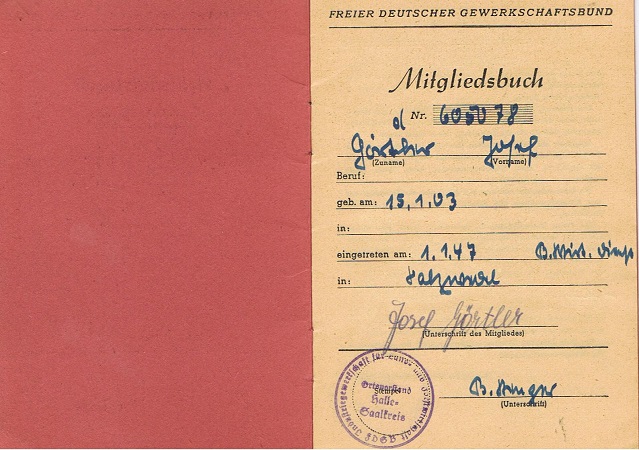 FDGB labour society pass 1947 Salzwedel - Image 2