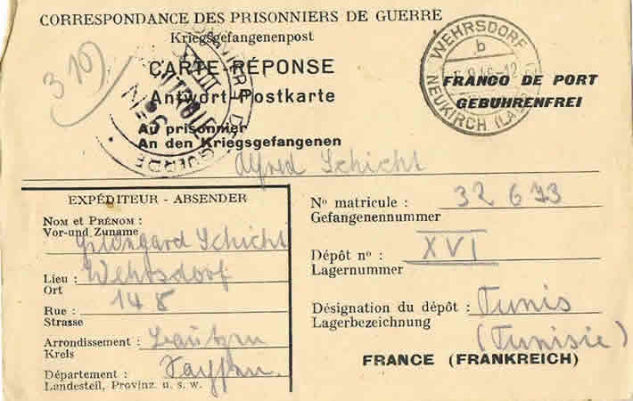 Lot field post Fallschirmjäger Africa Corps POW camp Tunis - Image 2