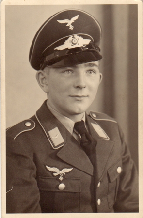 Postcard sized portrait soldier Luftwaffe Schleswig