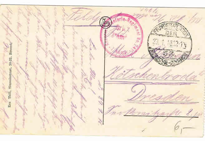 Fieldpost card Oostende Belgium 1916 53.Reserve-Division - Image 2