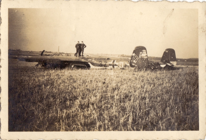Photo crashed Messerschmitt Bf 110 airplane
