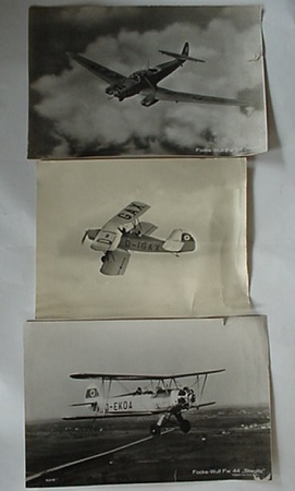 3 large propaganda photos Focke Wulf planes FW44 FW58