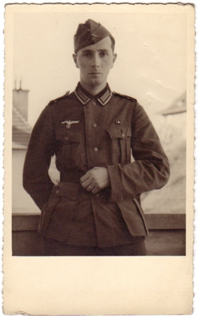 Postcard sized photo NCO Wehrmacht M36 uniform