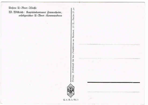 Willrich post card Unsere U-Boot-Waffe captain Frauenheim - Image 2