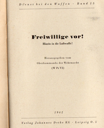 OKW propaganda book for Luftwaffe volunteers 1942 - Image 3