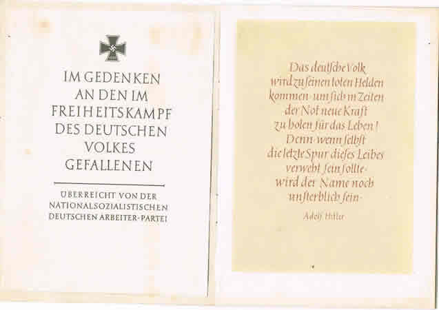 NSDAP commemorative booklet mother Werner Mölders - Image 2