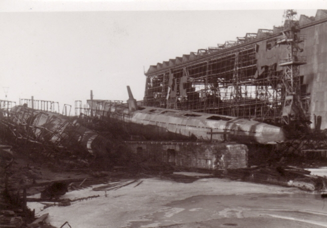 Photo bombed submarine U-Boot shipyard