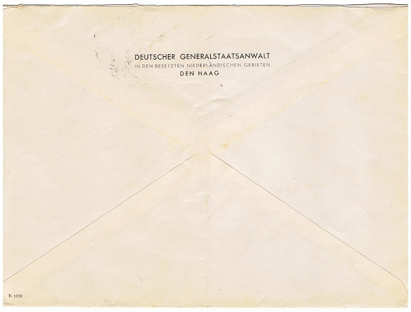 Envelope 1943 Generalstaatsanwalt Den Haag to police Zandvoort - Image 3