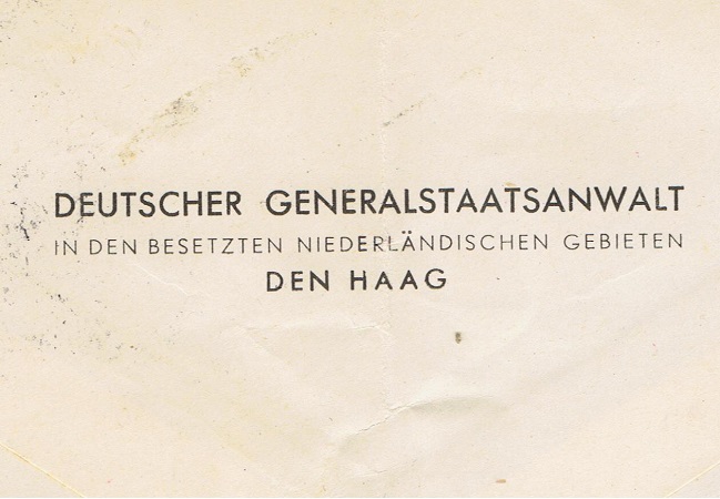 Envelope 1943 Generalstaatsanwalt Den Haag to police Zandvoort - Image 4