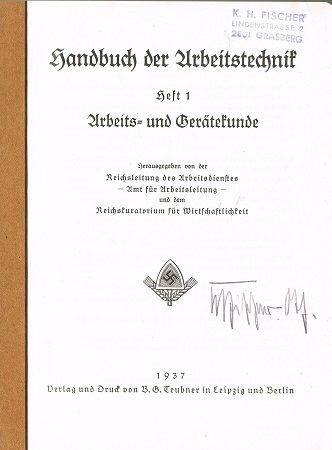 RAD 1937 technical manual Arbeitstechnik Heft 1 #1 - Image 2