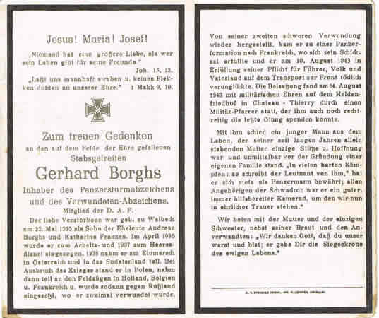 Stabsgefreiter Panzer unit 1943 accident France Chateau-Thierry