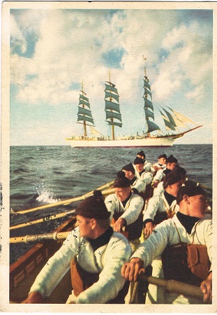 Kreigsmarine postcard fieldpost 1943 Luftschutzschule Greifswald
