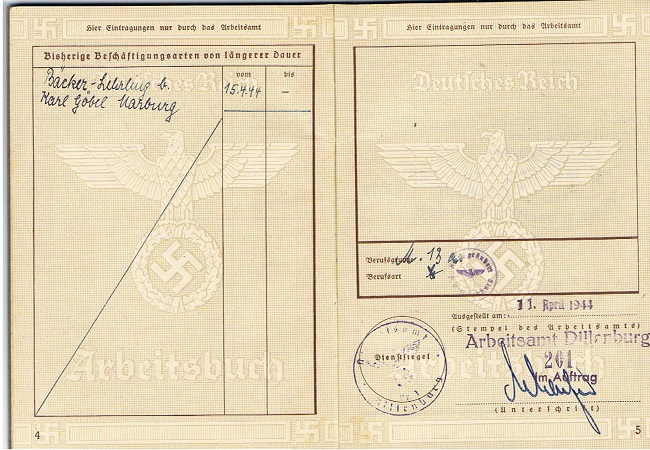 Labour pass Dillenburg 1944 backer miller - Image 2