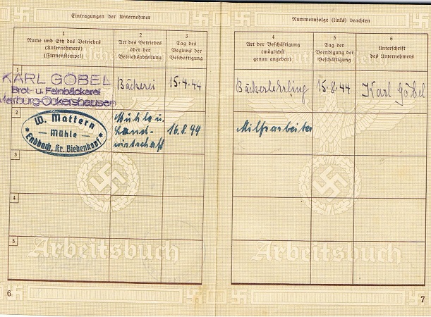 Labour pass Dillenburg 1944 backer miller - Image 3