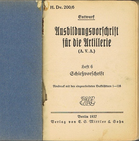 H.Dv.200/6 Ausbildungsvorschrift für die Artillerie 1937 #2 - Image 2