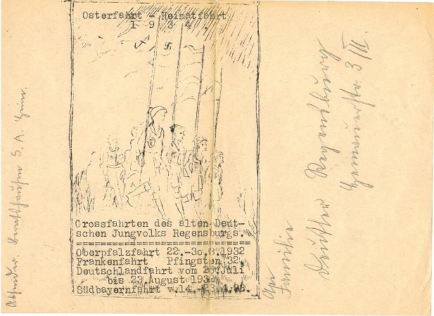HJ letter send by a member 1934 at the HJ Osterfahrt