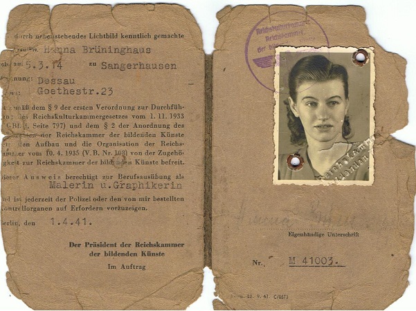 Passes art painter Dessau Weimar Reichskulturkammer - Image 5