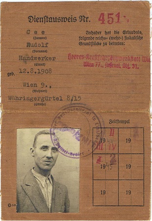 Service ID handworker Heeres-Kraftfahrwerkstatt Wien 1944-45