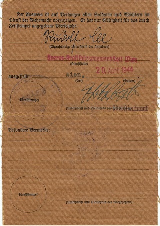 Service ID handworker Heeres-Kraftfahrwerkstatt Wien 1944-45 - Image 4