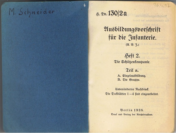 H.Dv.130/2a Ausbildungsvorschrift für die Infanterie 1938 - Image 2