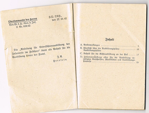 Merkblatt 25a-24 Anleitung Unterführer Infanterie 1942 - Image 2