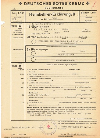 Red cross enquiry 1.SS-Panzer-Division LSSAH MIA Russia 1944