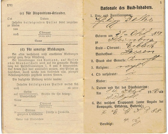 WW1 military pass Infantry Aisne-Champagne France 1917 - Image 2