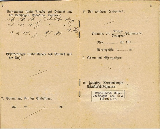 WW1 military pass Infantry Aisne-Champagne France 1917 - Image 3