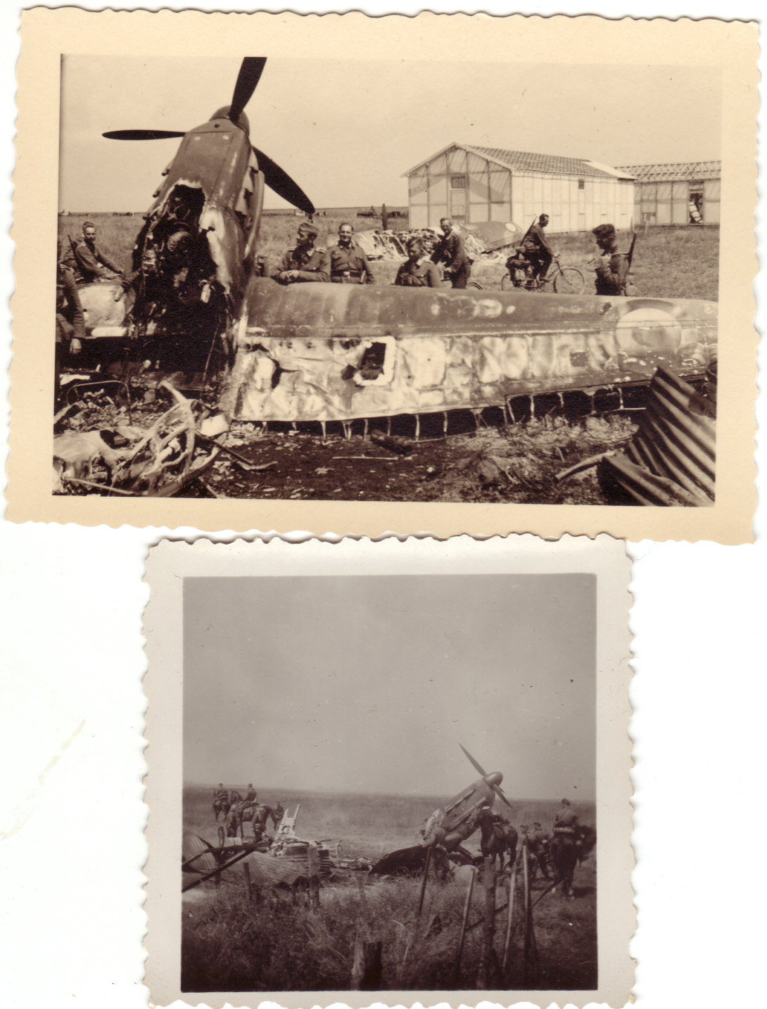 Two photos crashed Spitfire 1940