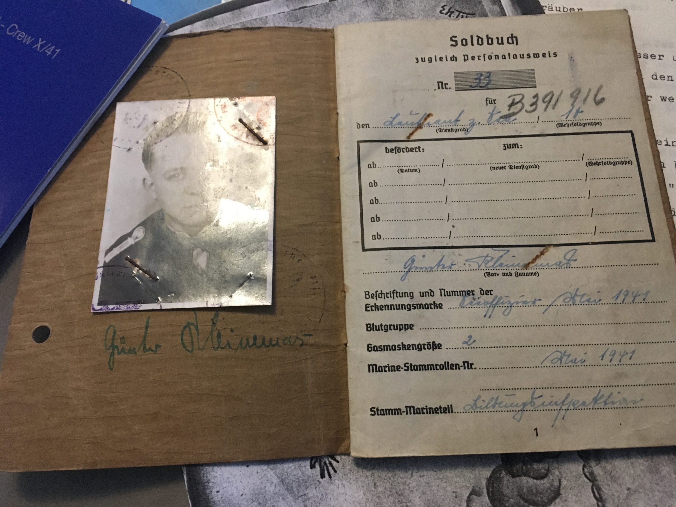 Soldbuch group Leutnant U-Boat service U-293 Kapitänleutnant - Image 23